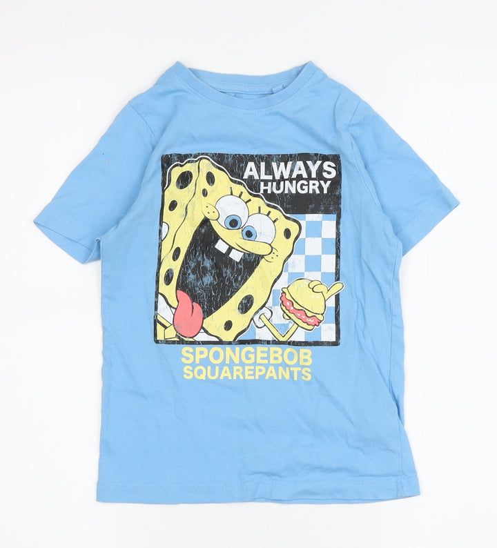 Tu Boys Blue SpongeBob T-Shirt, Size 6, Fun Graphic Design
