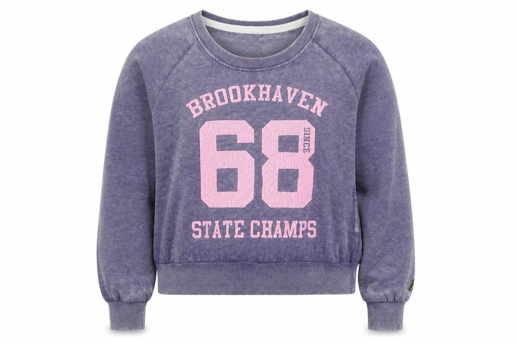 Front view of Brookhaven Women's Purple Pullover Sweatshirt, Size Unspecified