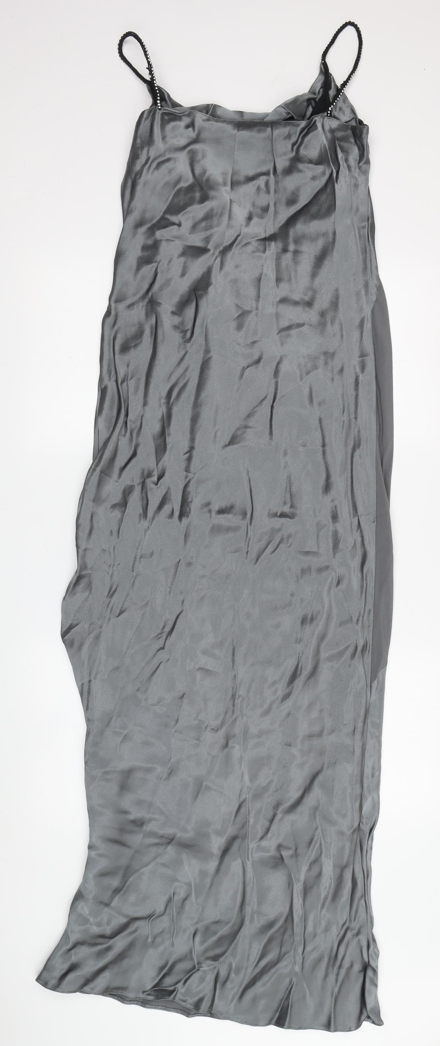 Wallis Grey Slip Dress, UK 12, Women's Classic
