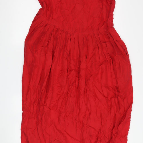 Warehouse Women's Red Sleeveless Button Dress Size 12