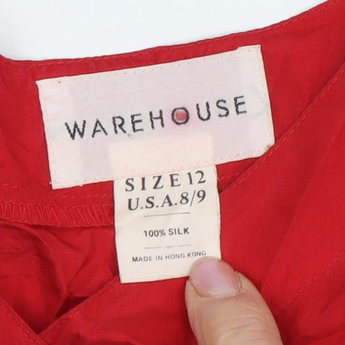 Warehouse Women's Red Sleeveless Button Dress Size 12
