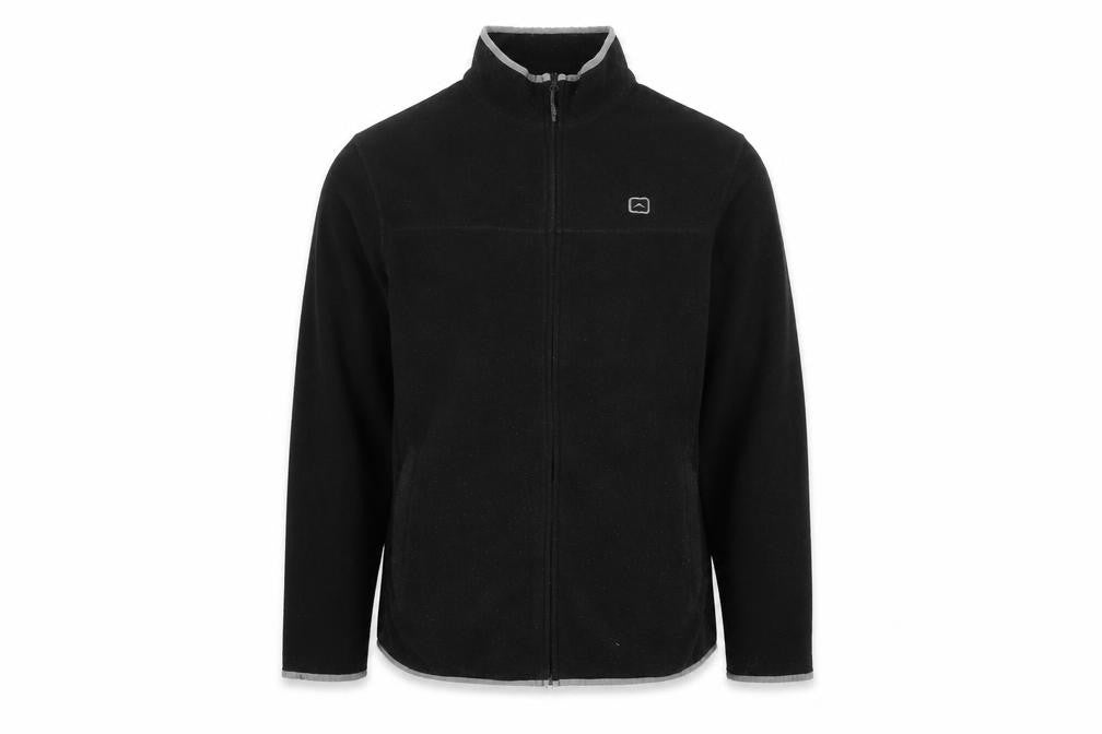 Front view of Outbound Men's Black Fleece Jacket L - Casual Lightweight