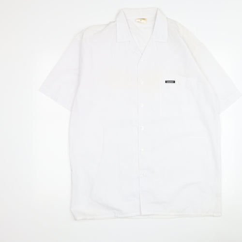 Lonsdale Men's White Medium Button-Up Summer Shirt