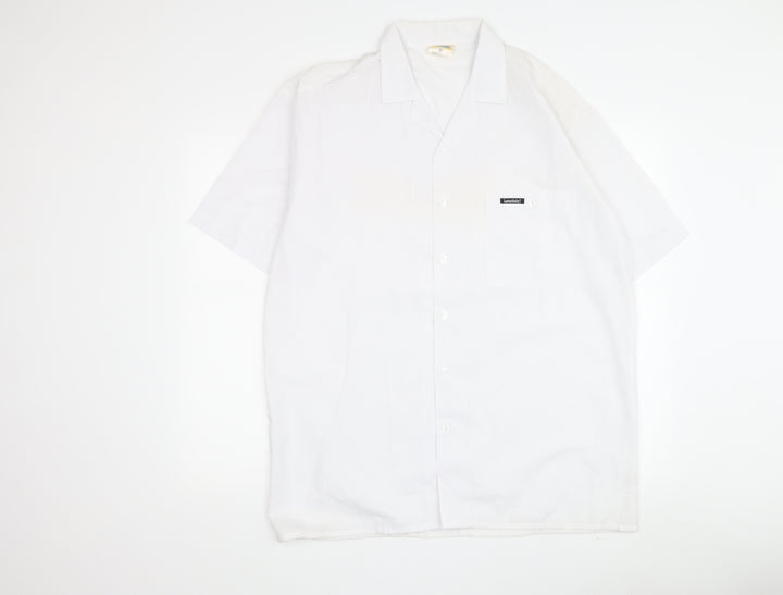 Lonsdale Men's White Medium Button-Up Summer Shirt