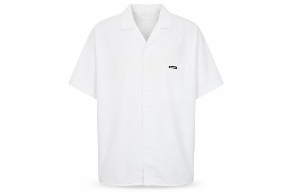 Front view of Lonsdale Men's White Medium Button-Up Summer Shirt