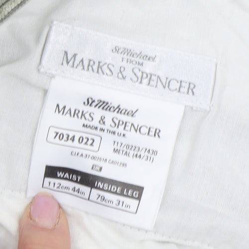 Marks and Spencer Men's Green Chino Trousers - Size L