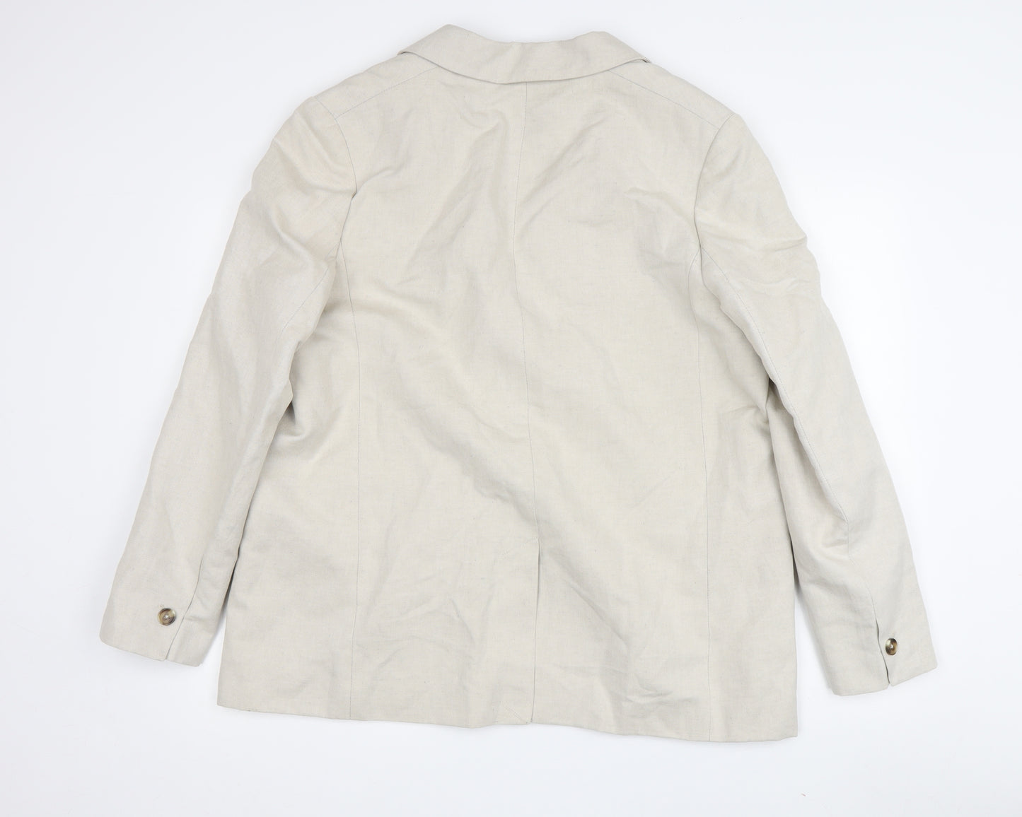 M&S Men's Beige Blazer Size 44, Linen-Cotton Blend, New