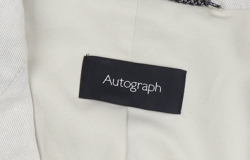 M&S Men's Beige Blazer Size 44, Linen-Cotton Blend, New