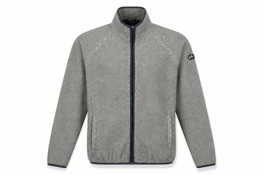 Front view of Trespass Men's Grey Wool Jacket L Full Zip Casual