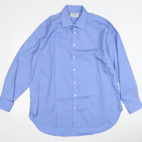 Charles Tyrwhitt Men Blue Dress Shirt Size 17.5 Regular