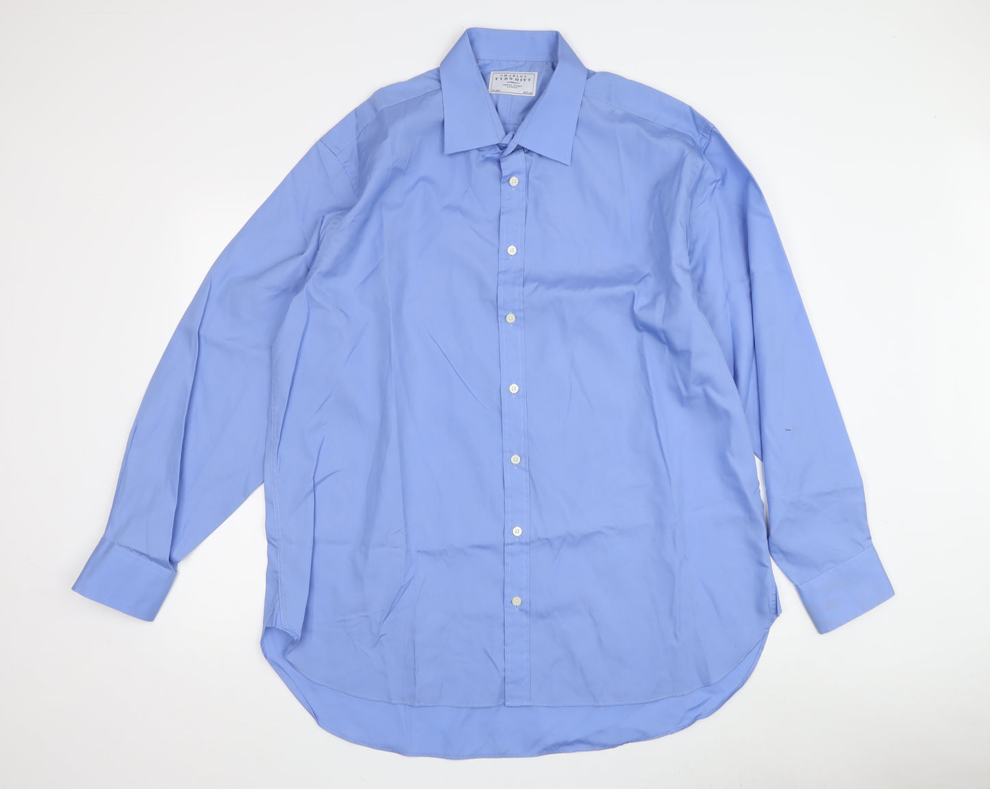 Charles Tyrwhitt Men Blue Dress Shirt Size 17.5 Regular