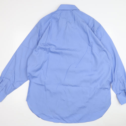 Charles Tyrwhitt Men Blue Dress Shirt Size 17.5 Regular