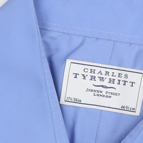 Charles Tyrwhitt Men Blue Dress Shirt Size 17.5 Regular
