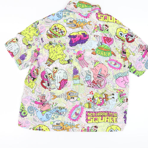 H&M Men's Multicoloured Relaxed Fit Graphic Shirt S