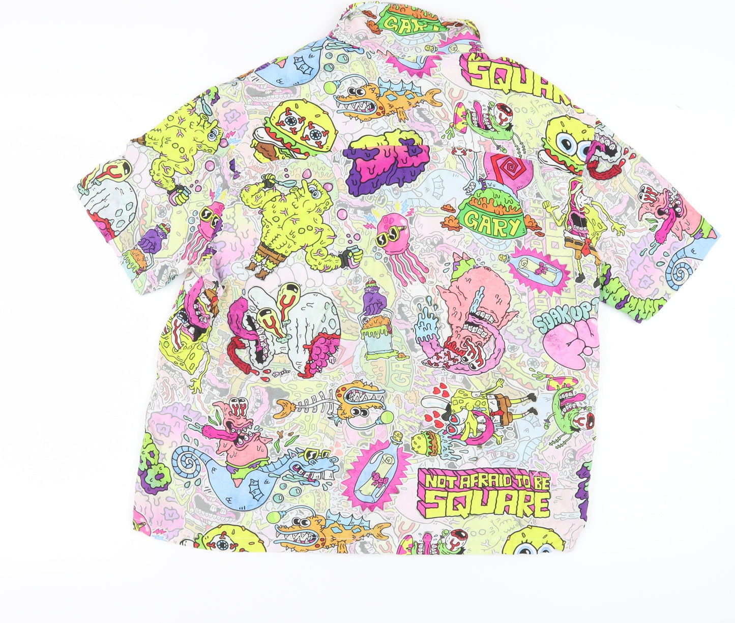 H&M Men's Multicoloured Relaxed Fit Graphic Shirt S