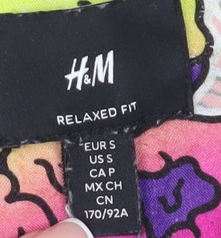 H&M Men's Multicoloured Relaxed Fit Graphic Shirt S