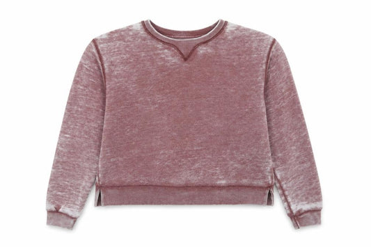Front view of Pull&Bear Teen Red Pullover Sweatshirt - M