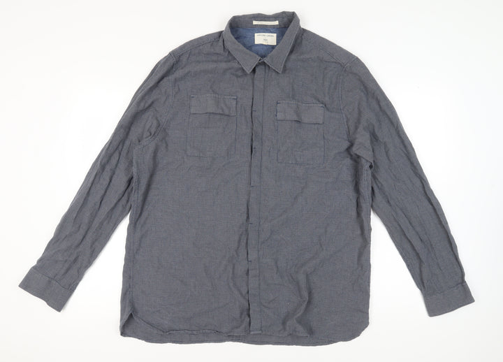 Racing Green Men's Blue 2XL Long Sleeve Button-Up Shirt