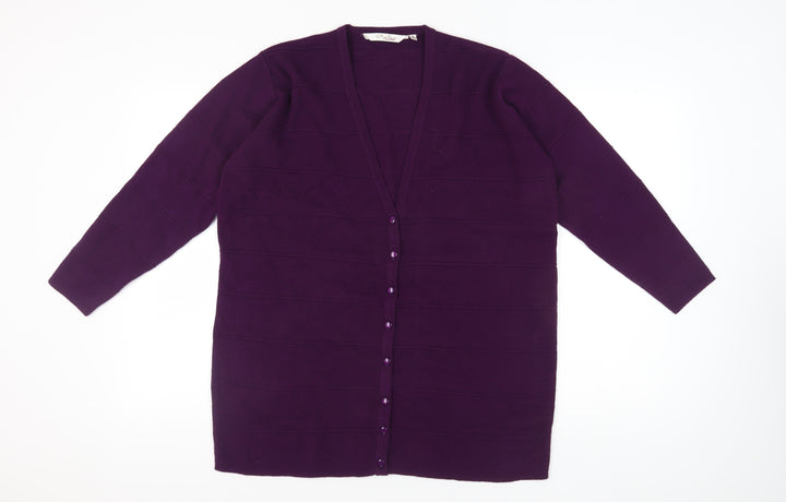 Style by EWM Women's Purple Cardigan XL Plus Size