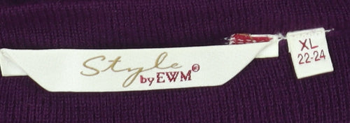 Style by EWM Women's Purple Cardigan XL Plus Size