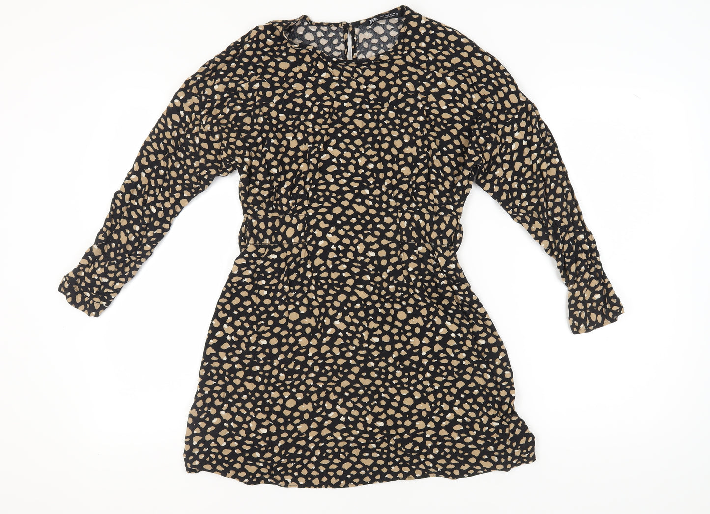 Zara Women's Black Animal Print Shift Dress S