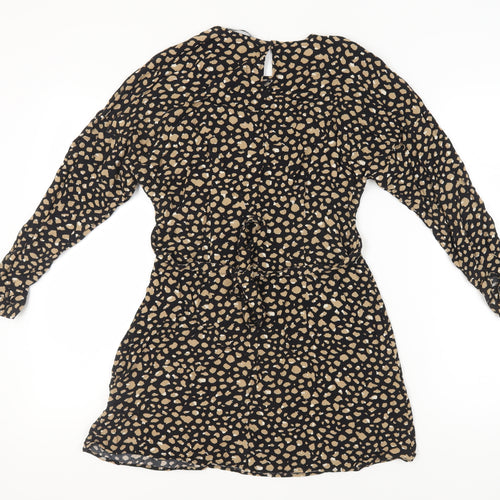 Zara Women's Black Animal Print Shift Dress S