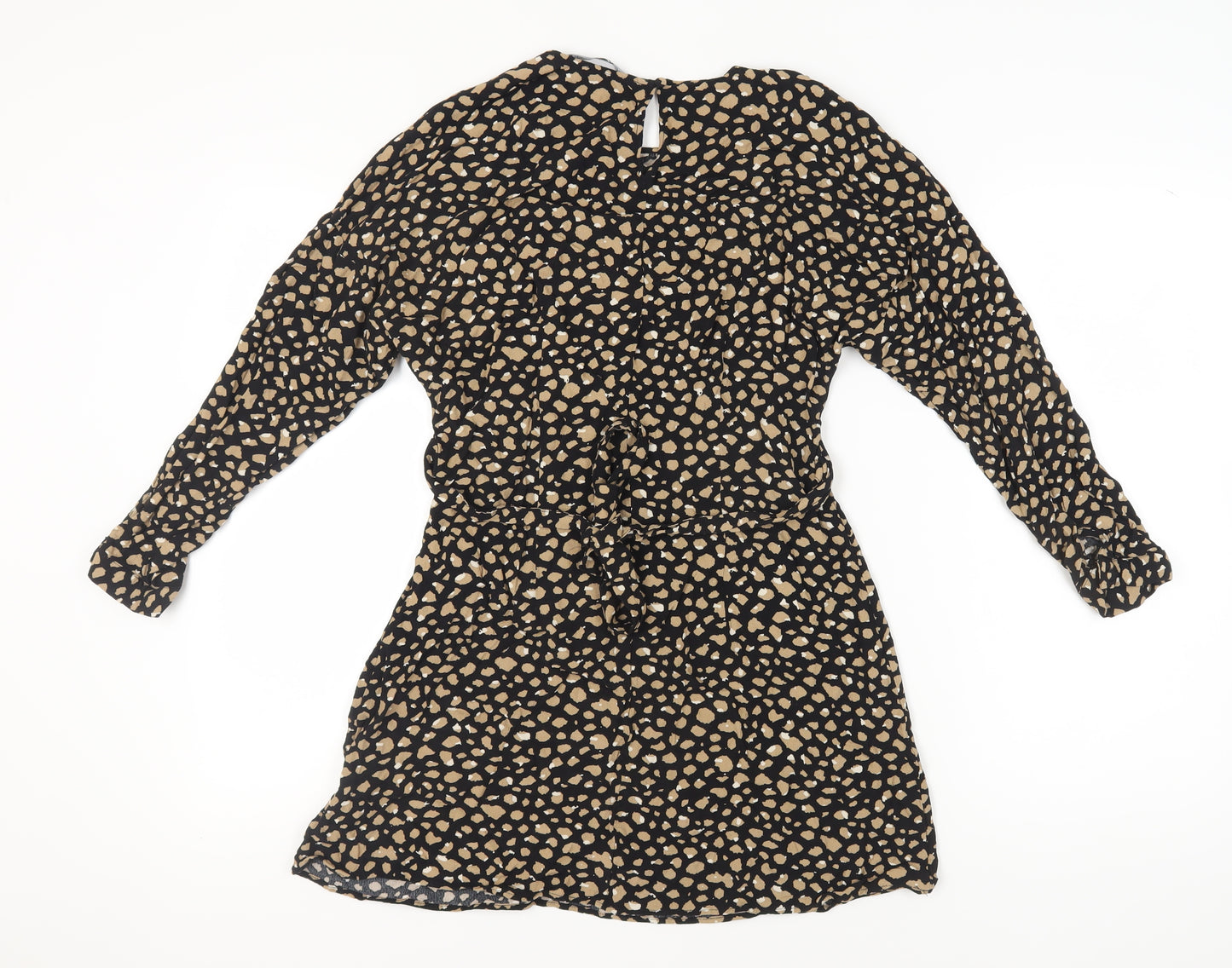 Zara Women's Black Animal Print Shift Dress S