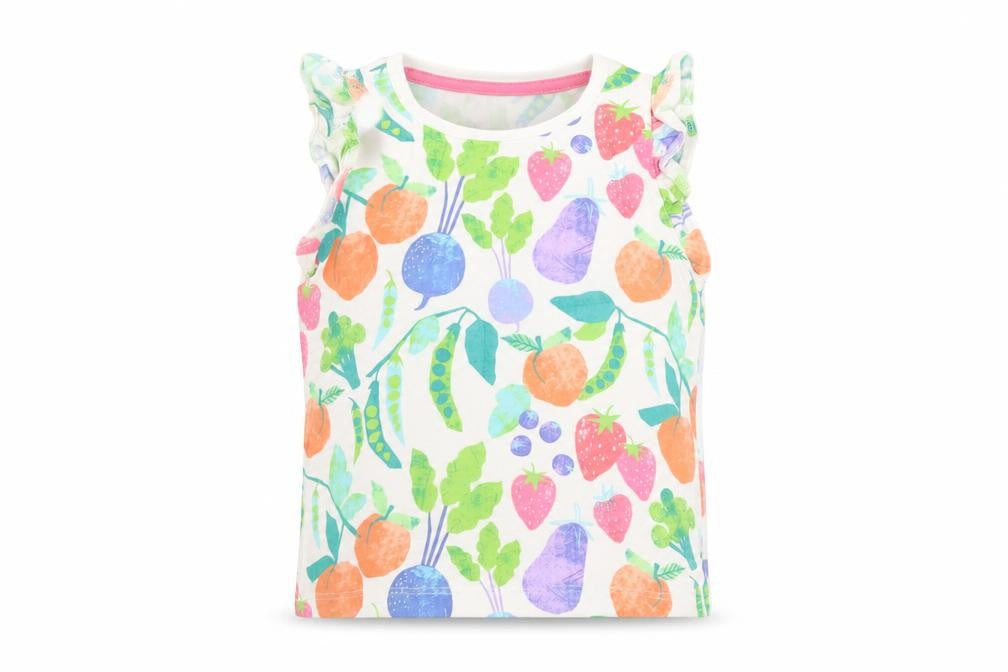 Front view of Marks & Spencer girls’' multicoloured tank top, 2-3 years
