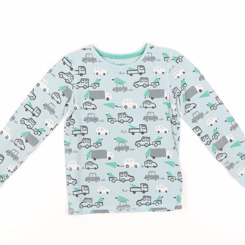 Marks and Spencer Boys Blue Vehicle Print Pyjama Top, 6-7 Years