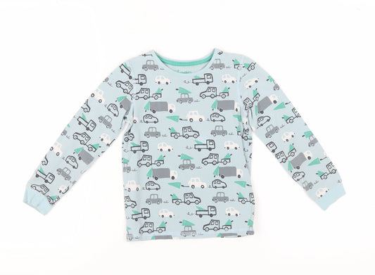 Marks and Spencer Boys Blue Vehicle Print Pyjama Top, 6-7 Years