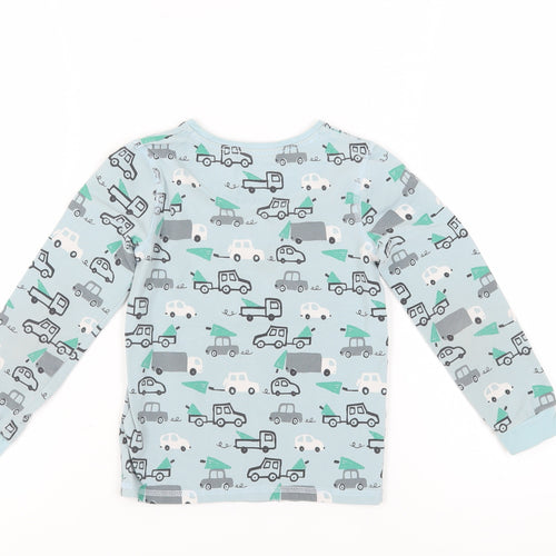 Marks and Spencer Boys Blue Vehicle Print Pyjama Top, 6-7 Years