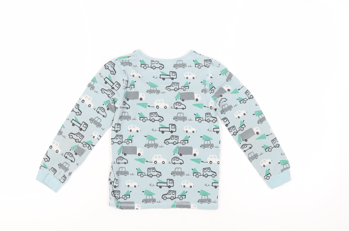 Marks and Spencer Boys Blue Vehicle Print Pyjama Top, 6-7 Years