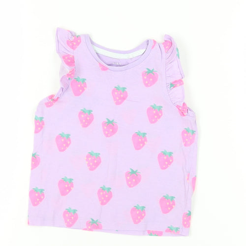 Marks and Spencer Girls' Purple Fruit Print Tank, Size 3-4
