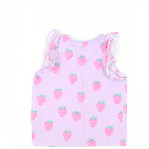 Marks and Spencer Girls' Purple Fruit Print Tank, Size 3-4