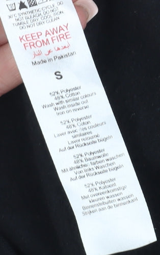 boohooMAN Men's Black S Pullover Hoodie with Logo