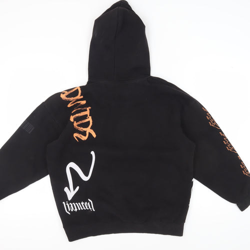 Boohoo Women's Black Graphic Print Pullover Hoodie S