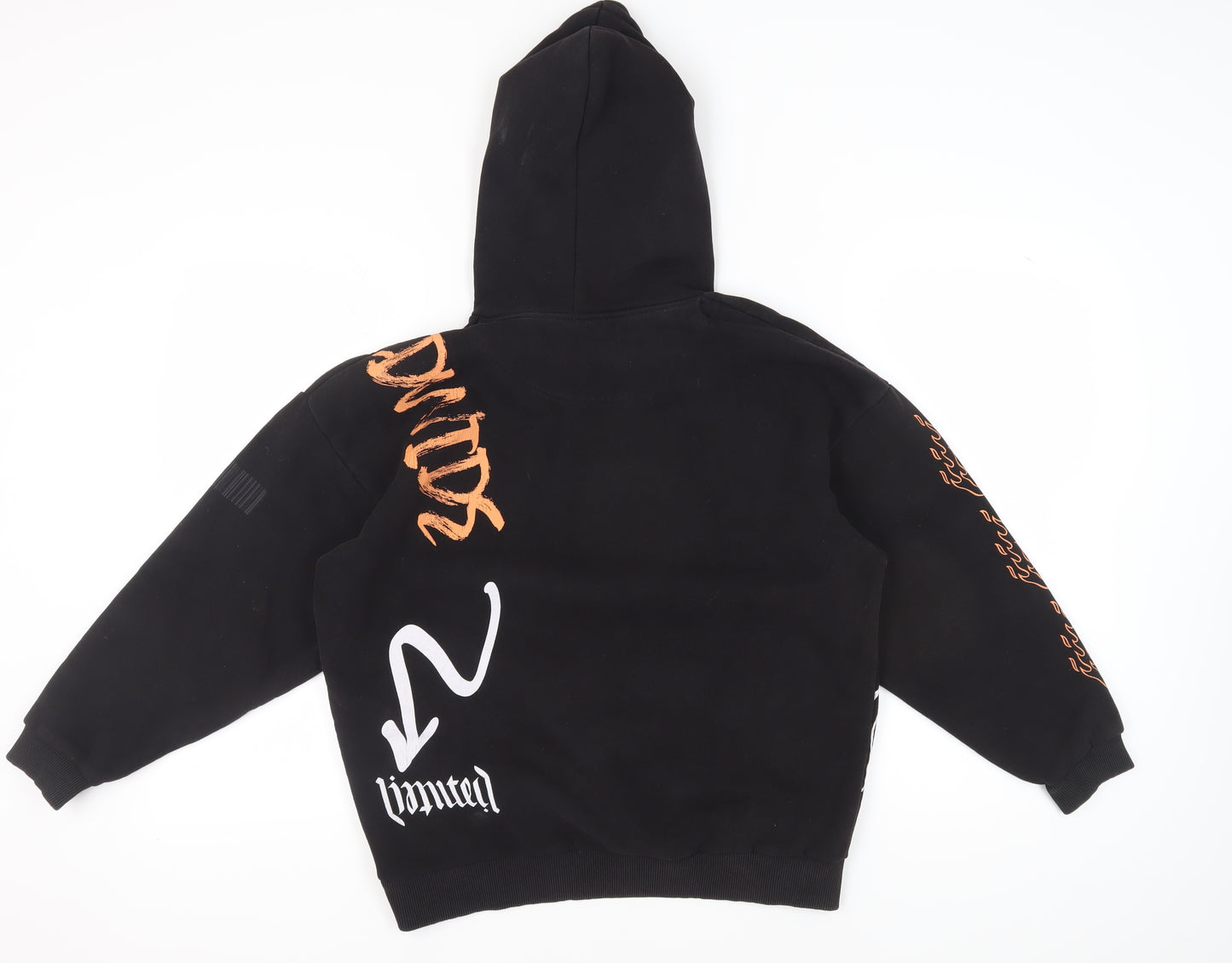 Boohoo Women's Black Graphic Print Pullover Hoodie S