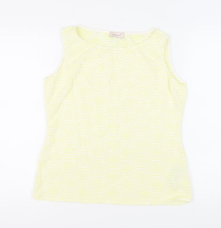Marks and Spencer Women's Yellow Geometric Tank