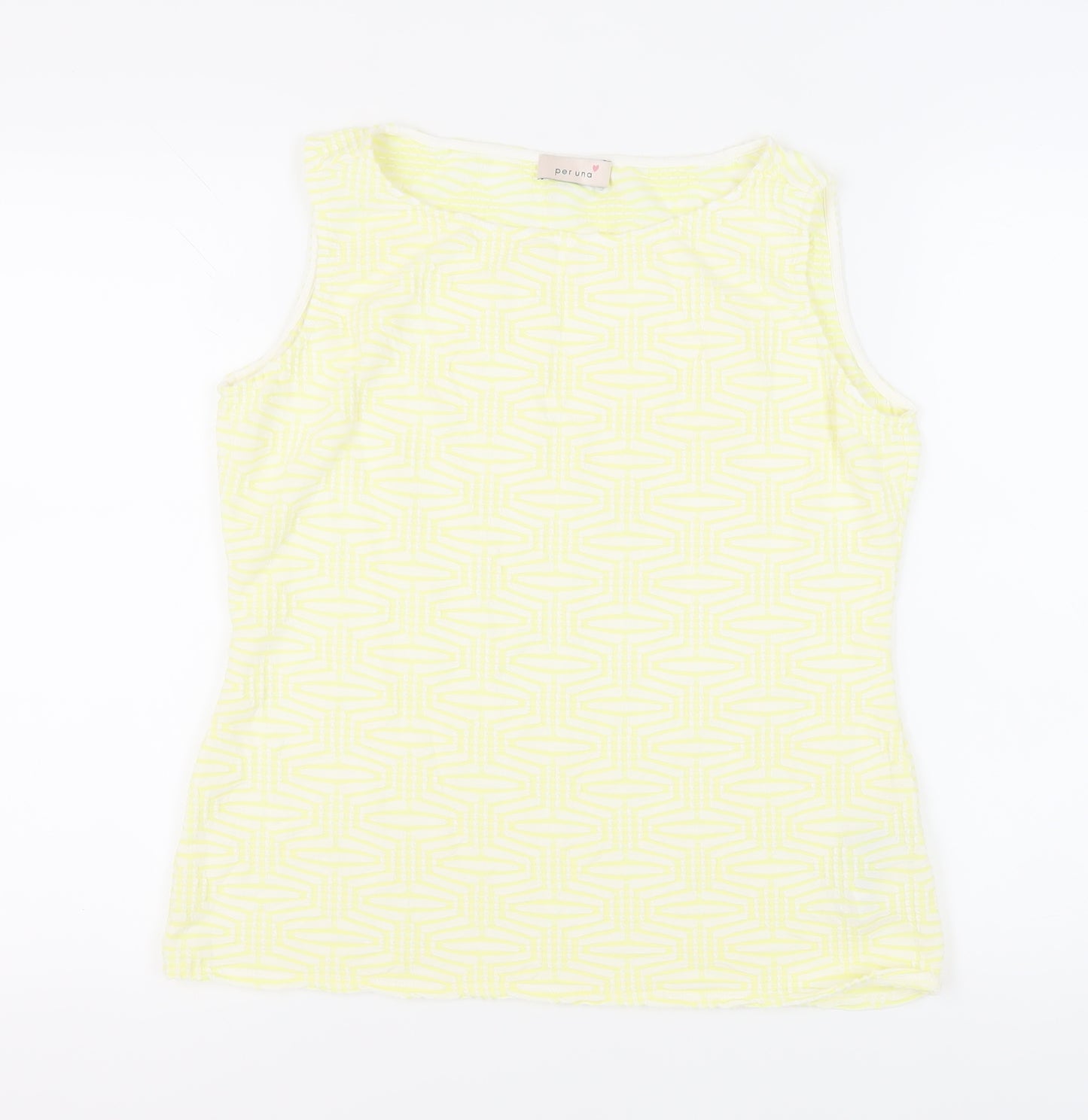 Marks and Spencer Women's Yellow Geometric Tank