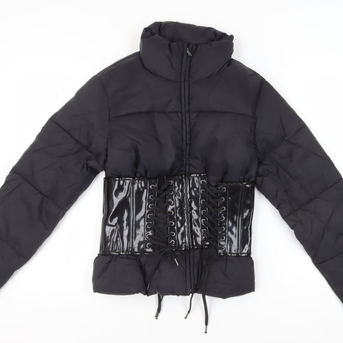 ASOS Women's Black Puffer Jacket, Size 8, Winter Style