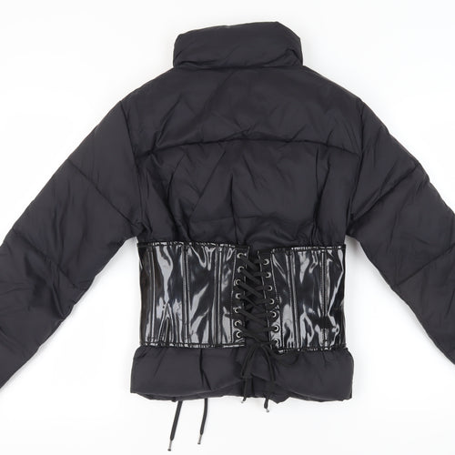 ASOS Women's Black Puffer Jacket, Size 8, Winter Style