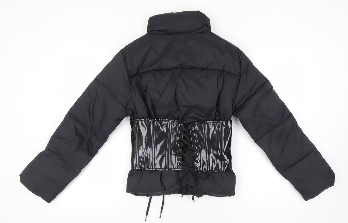ASOS Women's Black Puffer Jacket, Size 8, Winter Style