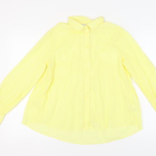 Marks and Spencer Women's Yellow Button-Up Shirt