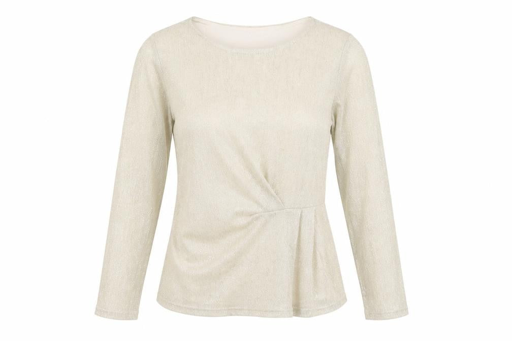 Front view of Marks & Spencer Women's Beige, size 10, Basic Blouse
