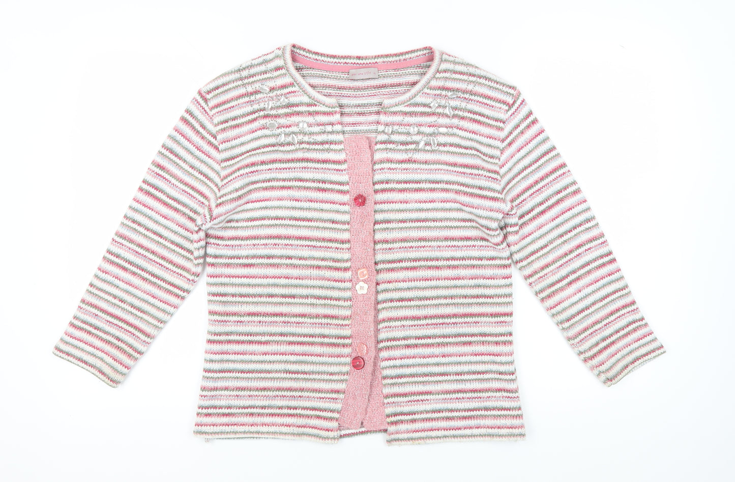 M&S Women's XL Multicoloured Striped Cardigan