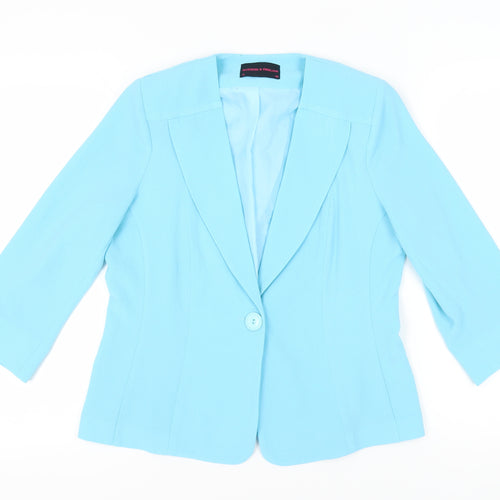Hudson & Onslow Women's Blue Blazer 3/4 Sleeve Size 12