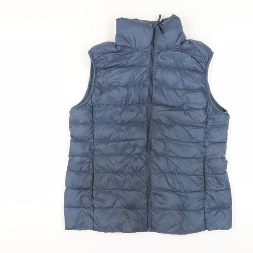 Uniqlo Blue Unisex Waistcoat, L, Water Resistant