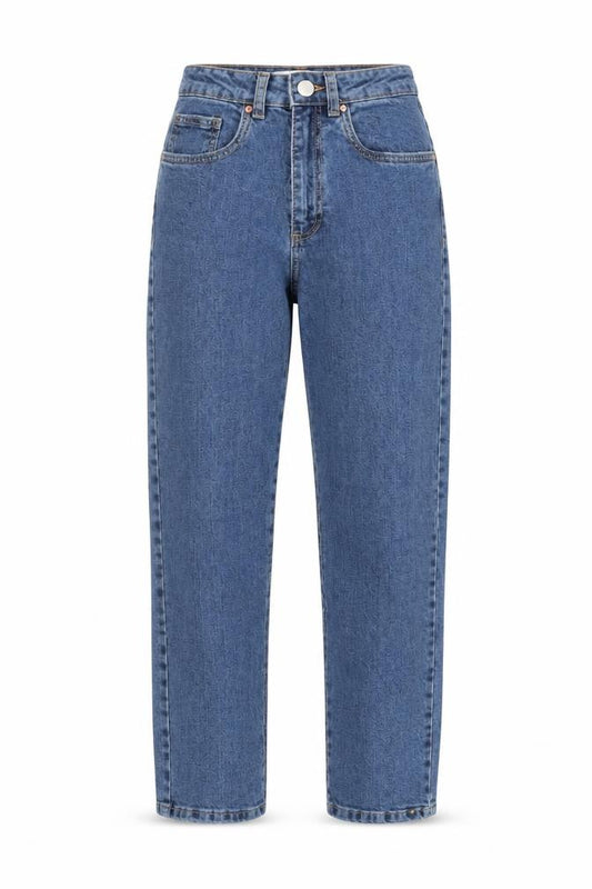 Front view of Cotton On Women's Blue Mom Jeans High-Rise, size 6