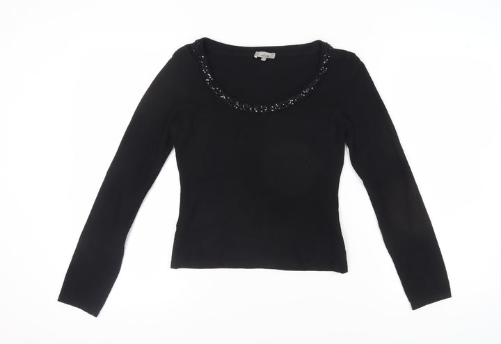 Per Una Women's Black Sequin Pullover Jumper, Size 10