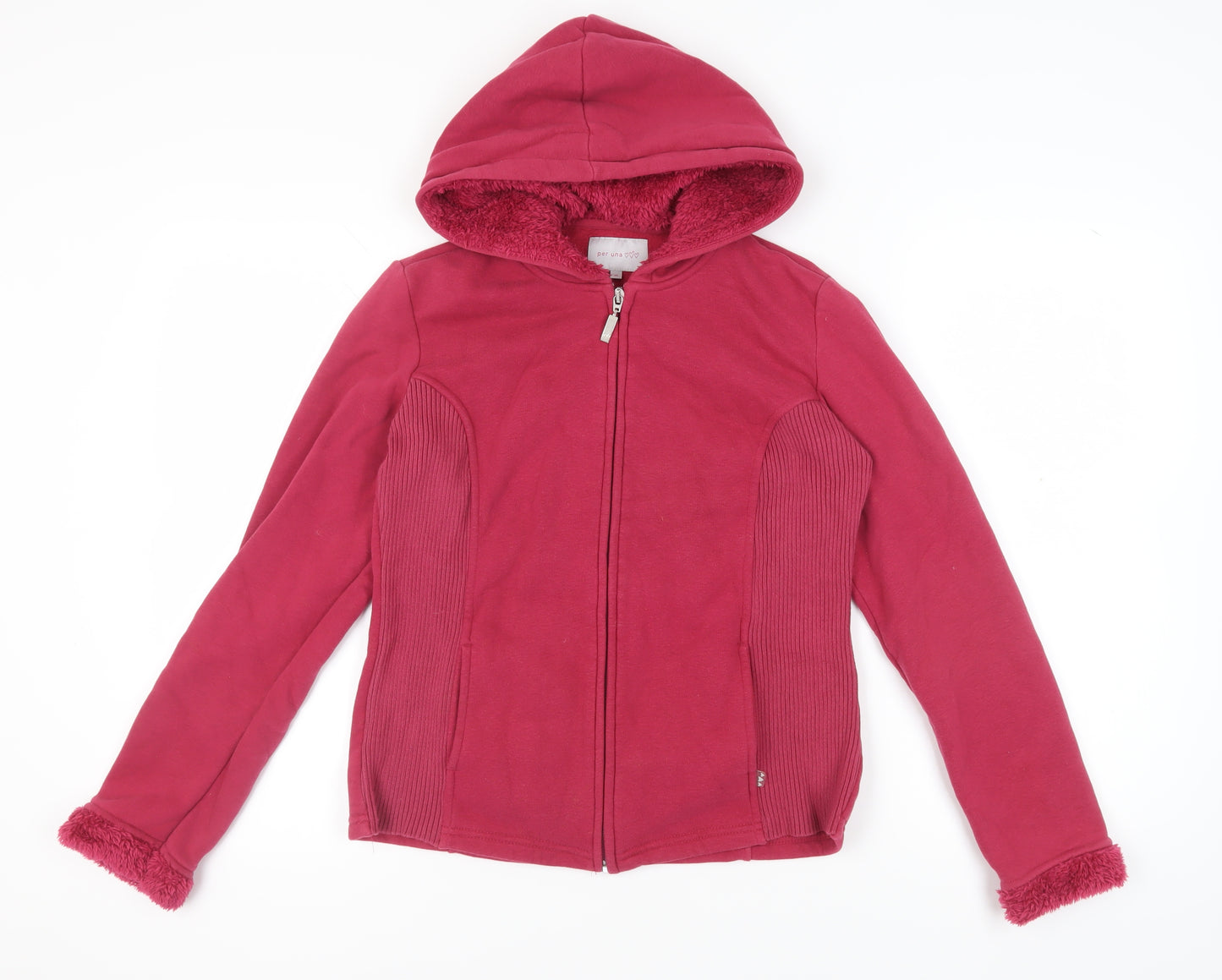 Per Una Women's Red Full Zip Hoodie Size M - Cosy Style